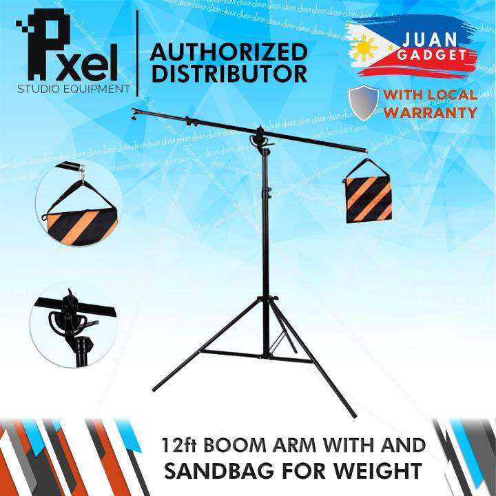 Pxel LSBM Heavy Duty Light Stand Boom Arm with and Sandbag for Weight