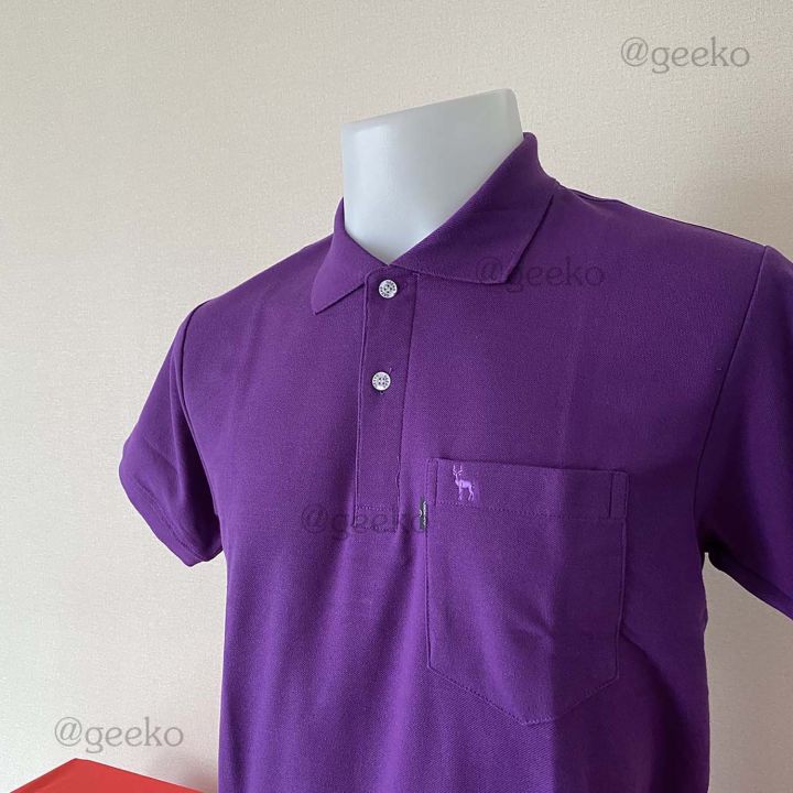 poloshirt-geeko-ตรากวาง-สีม่วงเข้ม-แบบสวย-ใส่สบายไม่ร้อน-สุดยอดสินค้าขายดี-อันดับ-1-เป็นแบรนด์คนไทย-ผลิตโดยคนไทย-ใช้วัตถุดิบในประเทศไทยทั้งหมด-100-สวมใส่ได้ทุกเพศ-ทุกวัย-เนื้อผ้านุ่ม-สวมใส่สบาย