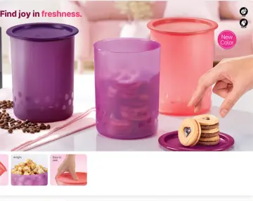 TupperwareOne Touch Topper Canister Set of 4 Purple Pink