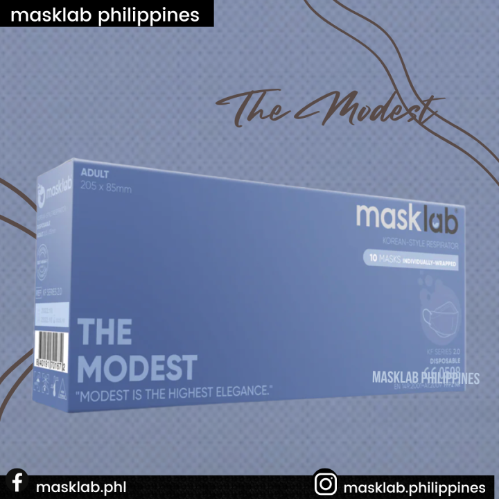 masklab THE MODEST ( BLUE ) KF94 RESPIRATOR 2.0 ( BOX OF 10 PCS