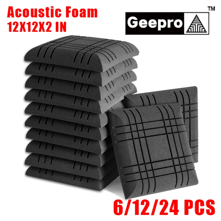 【Maximum Noise Absorption】Geepro 30x30x5cm 6/12PCS Acoustic Foam