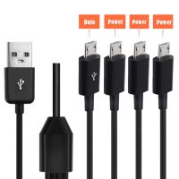 1.5M USB 2.0 Type A Male To 4 3 Micro USB Male Splitter Y Charging Date Cable Cord For Huawei Samsung Xiaomi Mobile Laptop Bank Wires  Leads Adapters