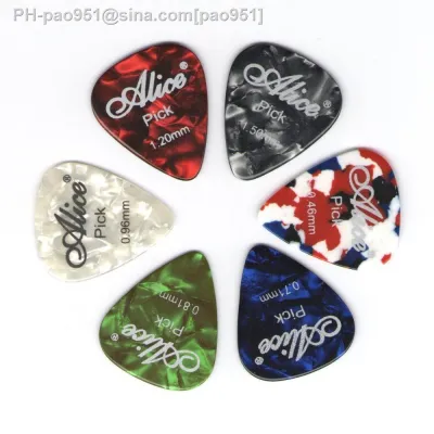 6 pieces Alice Celluloid Guitar Picks Mediator Thickness 0.46 0.71 0.81 0.96 1.20 1.50 mm - Color Random