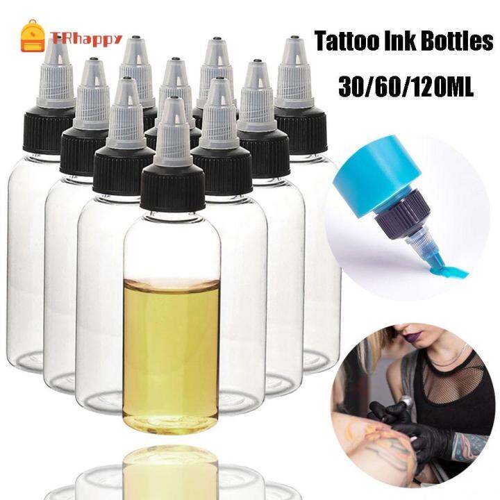 ZGOKTC Empty Plastic Makeup Tools Pigment Container Tattoo Ink Bottles