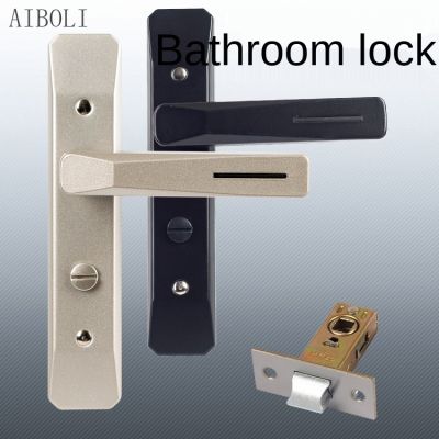 ☏□ Bathroom Door Lock Aluminum Alloy Door Lock Single Tongue Handle Lock Toilet Kitchen Glass Door Lock Bathroom Toilet Door Lock
