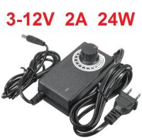 3V-12V 2A 24W DC แหล่งจ่ายไฟปรับค่าได้ มีสวิตปิดเปิดในตัว Adjustable AC / DC Adapter Switching Power Supply อะแดปเตอร์