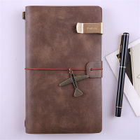 Leather Notebook Handmade Vintage Cowhide Diary Journal Sketchbook Planner Airplane travel notebook Cover