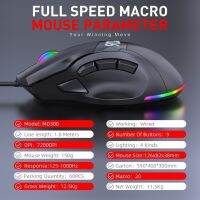 Gaming Mouse LED RGB Backlit 9 Programmable Buttons Mouse With Macro Recording Side Buttons  Button 12000 DPI C1FD