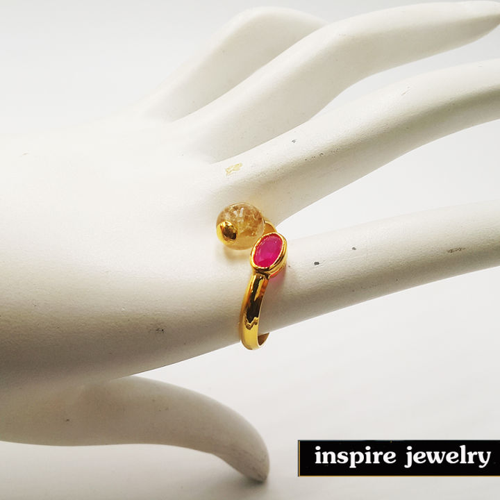 inspire-jewelry-แหวนพลอยทับทิมประดับหินไหมทอง-ฟรีไซด์