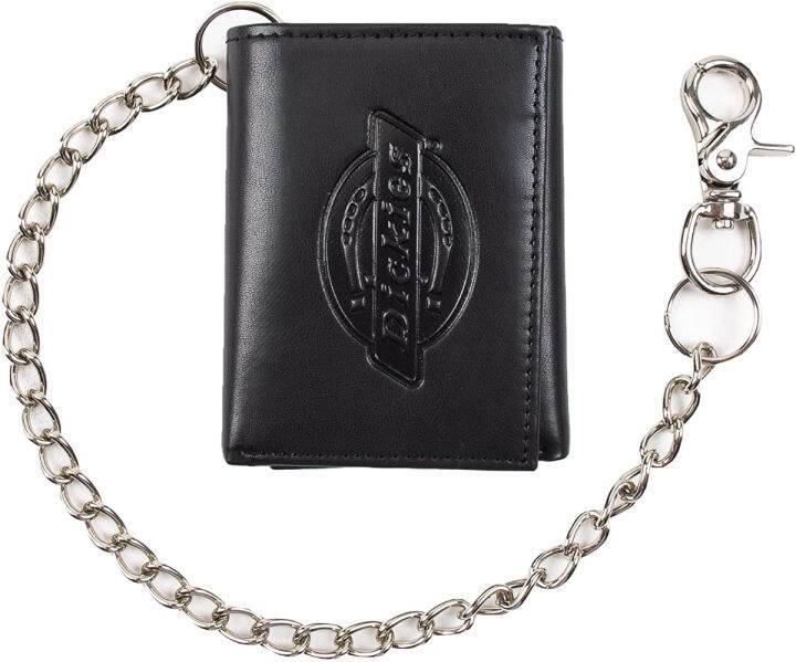 dickies-mens-trifold-chain-wallet-with-id-window-and-credit-card-pockets-one-size-black