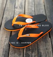 ดำส้ม Black orange Hippo Shoe รองเท้าแตะฮิปโป Size 36-37-38-39-40-41-42-43-44-45-46