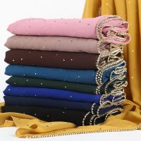 【CC】✜☢◆  Soft Luxury gold Scarf Muslim Scarves Hijab musulman femme Shawl and Wrap foulard islamique