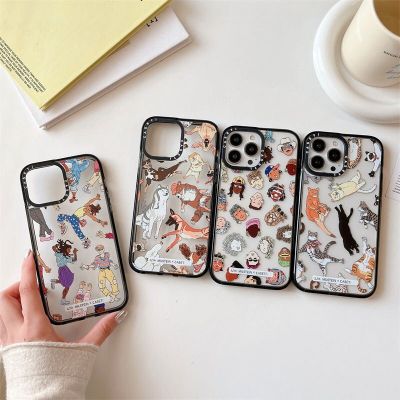 Cartoon Girl Boy Cat Dog Transparent Acrylic Phone Case Cover for IPhone 11 12 13 14 Pro Max Case for IPhone 14 Pro Max Phone Cases