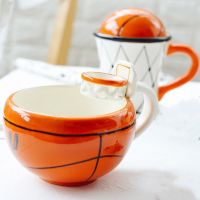 NorDIC CErAMIC IDEAs NBA BAsKEtBAll FootBAll MuG Cup oF CoFFEE Cup CArtooN BrEAKFAst Cup