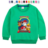 Paw Patrol เสื้อสเวตเตอร์สำหรับเด็ก,เสื้อสเวตเตอร์แขนยาว13สี/1-10ปีเสื้อแขนยาวคอกลม Baju Anak สำหรับเด็กหญิงเด็กชายเสื้อคอตตอนพิมพ์ลายการ์ตูน0000