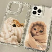 เคสโทรศัพท์มือถือแบบนิ่ม ใส ลายการ์ตูนสุนัข แมว สําหรับ iPhone 14 13 12 X Xr Xs 7 8 SE2020