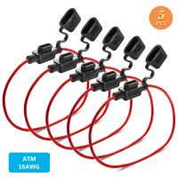 XMM-5pcs Auto Car Blade Inline Type Atm Mini Fuse Waterproof Holder Case Motor Tap Blow Blo 12v 32v 16 Awg Wire Cutoff Switch Socket