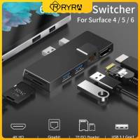 Hyra ใหม่6 In 1ฮับ USB-C Gen1 USB3.1แท่นวางมือถืออะแดปเตอร์ที่รองรับ4K ตัวอ่านบัตร TF RJ45ตัวแปลงเครือข่าย100M