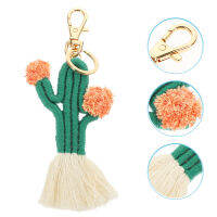 Chaoshihui กระเป๋าพวงกุญแจ diy จี้ถัก handwoven cactus พวงกุญแจแขวนจี้