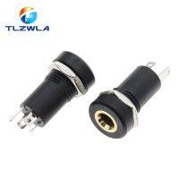 5PCS 3.5mm Audio Socket 4 Pole Black Panel Mount Gold Plated With Nuts Headphone Socket PJ-392A 3.5 mm headphone female