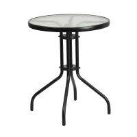 23.75 Round Tempered Glass Metal Table Camping Desk for Hiking Climbing Fishing Picnic