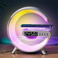 Multifunction Wireless Charger Pad Stand Speaker TF RGB Night Light 15W Fast Charging Station for iPhone Samsung Xiaomi Huawei