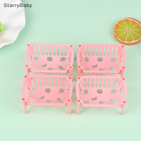 StarryBaby บ้านตุ๊กตาจิ๋ว2ชิ้นชั้นวางของหลายชั้นแบบ DIY ชั้นเก็บของชั้นวางแบบเอียงโมเดลของเล่นตกแต่ง