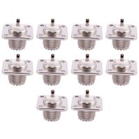 10X UHF Female SO239 Panel Chassis Mount Flange Deck Mount Solder Cup RF Connector