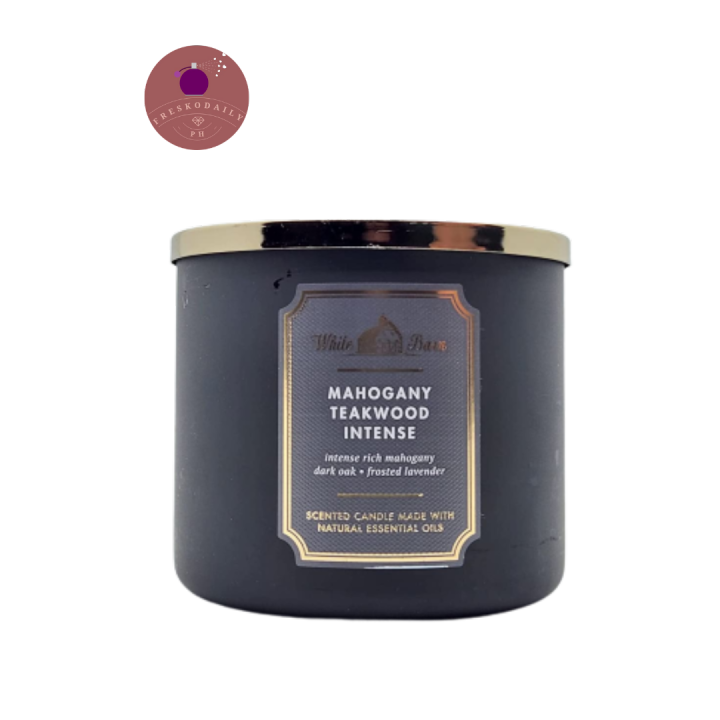 Bath & Body Works WHITE BARN MAHOGANY TEAKWOOD INTENSE 3 Wick Candle Lazada PH