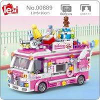 Lezi 00889 Vehicle Model Birthday Cake Car Bear Food Truck Shop Store Animal Mini Blocks Bricks Building Toy for Children no Box