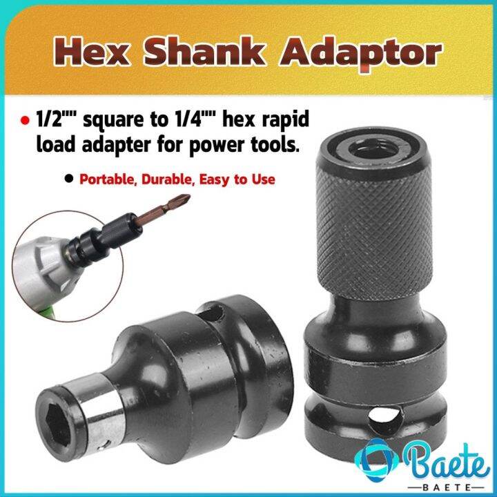 Baete Hex Adapter Impact Wrench Converter 1/2" to 1/4" Socket Adapter