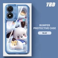 YBD เคสสำหรับ Vivo Y02S Y16 Y35 Y56 5G โทรศัพท์ โปร่งใสฟิล์มเลนส์ TPU Carmera นุ่มป้องกันด้วยลวดลายการ์ตูนน่ารัก