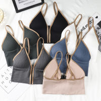 【cw】Women Spring Summer Seamless y Lace Front Zipper Push Up Underwear Female Plus Size Wire Free Small Chest