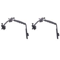 2X L Bracket Padded Handheld Holder L Brackets Heavy Duty Adapter with Ball Head and Dual Flash Hot Cold Shoe Mount