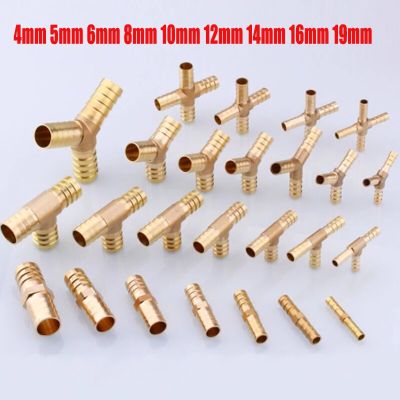 Brass Fitting Copper Pagoda Connector Pipe Fittings 2 3 4 Way Straight/Tee/Y/Cross 4/5/6/8/10/12/14/16/19 mm For Gas/Water Tube Pipe Fittings Accessor