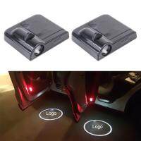 AutoAccessories 2 PCS LED Ghost Shadow Light, Car Door LED Laser Welcome Decorative Light, Display Logo for Audi Car Brand(Black)