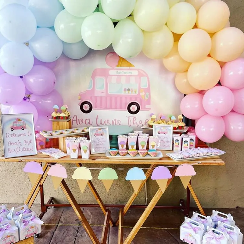 40pcs Ice Cream Theme Party Pape Cups Fork Birthday Wedding Decor Supplies Summer Decorations Lazada Ph