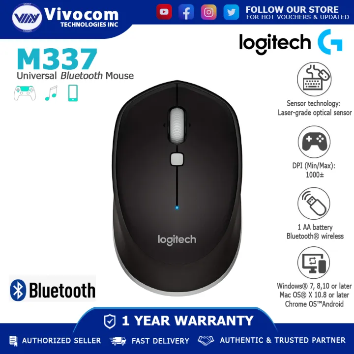 Logitech M337 Universal Bluetooth Mouse Black Lazada Ph