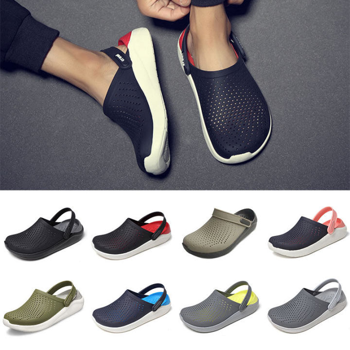 ใหม่ในปี-2023-qiao-yiluo-ยี่ห้อ-crocs-dark-grey-รองเท้าแตะ-รองเท้าผู้หญิง-รองเท้าแตะหญิง-รองเท้าแตะชาย-รองเท้าใส่ในบ้าน-รองงเท้าแตะ-รองเท้าหัวโตผญ