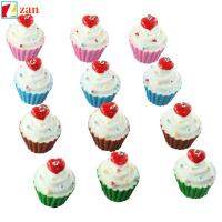 ZAN 30 Pcs ความยาว29มม. จี้เรซิ่น faux CUP cake พลาสติก imiated Food Charm พร้อมห่วง เรซิน รู: 2mm เครื่องรางเค้กหวานอาหารน่ารัก แข็งแรงและทนทาน เส้นผ่านศูนย์กลาง24มม. จี้เรซิ่น3D สีสันสดใสถ้วยหวานเค้กอาหาร Charm งานฝีมือดีไอวาย