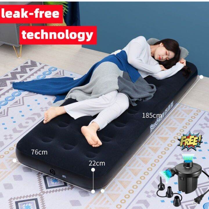 Bestway Inflatable Air Bed Single Person WITH FREE Manual Air Pump WITH