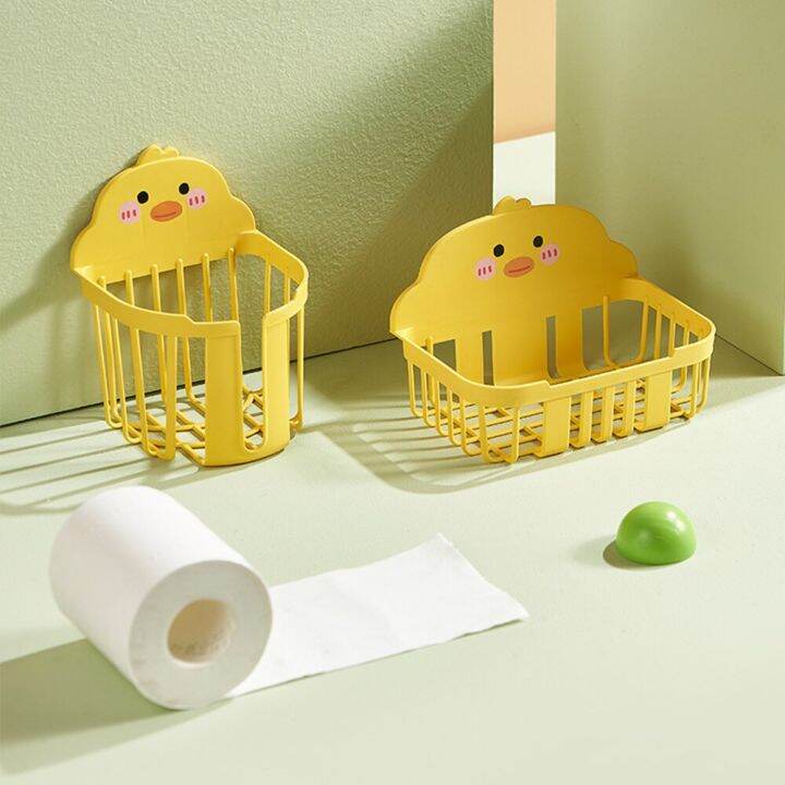 cartoon-shape-toilet-paper-holder-wall-mounted-hollowed-out-bottom-no-drilling-holder-fresh-and-breathable-tissue-holder-racks-bathroom-counter-storag