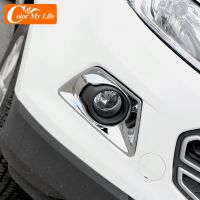 กันชนต่ำหน้าไฟตัดหมอกปลอกคอกันสุนัขเลียสำหรับ Ford Ecosport 2013-2017ซ้ายและขวาไฟตัดหมอกรถยนต์โครเมี่ยมตัวป้องกันแสง