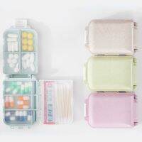 ☈ Pill Box Wheat Sealed 8 Grids Pill Container Organizer Health Care Drug Travel Divider 7 Day Pill Storage Bag Travel Pill Case