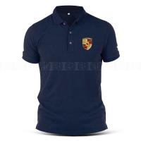 Summer Porsche Motorsport Car Racing 911 Carrera Casual Polo T Shirt Cotton T-Shirt Pakaian Fashion Men Shirt