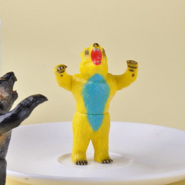 กาชาแปนของเล่นแคปซูลรูปหมีของเล่นนักออกแบบบิ๊กฟุตอุปกรณ์ตกแต่งโต๊ะรูปหมีจากญี่ปุ่น