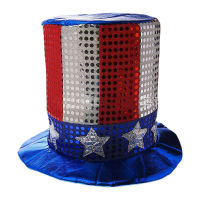 หมวกวันประกาศอิสรภาพของ HotUSA Happy American Independence Day Cheer USA 4th กรกฎาคม2023หมวกวันประกาศอิสรภาพเลื่อมหมวกผูกโบว์