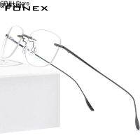 CPJH Store FONEX Titanium Alloy Glasses for Men New Rimless Frameless Eyeglasses Frame Ultralight Korean Style Aesthetic Optical Eyewear Singapore Branded 8107