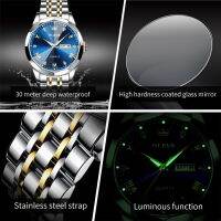 OLEVS 9931 Quartz Watch for Men Solid Stainless Steel Strap Rhombus Design Fashion Business Wristwatch Mens Waterproof Watches