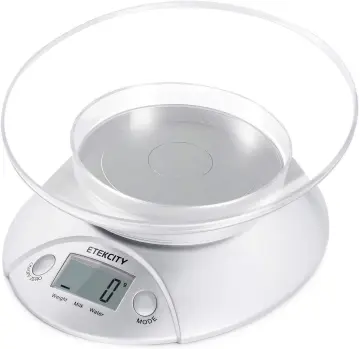 Etekcity Food Kitchen Scale with Bowl, Digital Weight Scale for Food Ounces  and Grams, Cooking and Baking, Timer, and Temperature Sensor, 2.06 QT